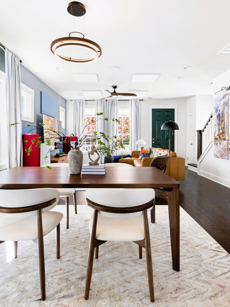 Eclectic Midcentury Living Room & Dining Area – Hillsborough, NC