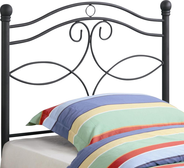 Coaster Youth Twin Headboard Only in Dark Matte Metal Traditional