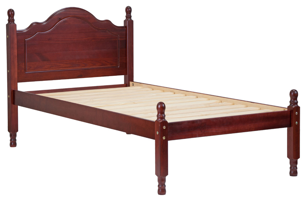 100 Solid Wood Reston Twin Panel Headboard Platform Bed Traditional
