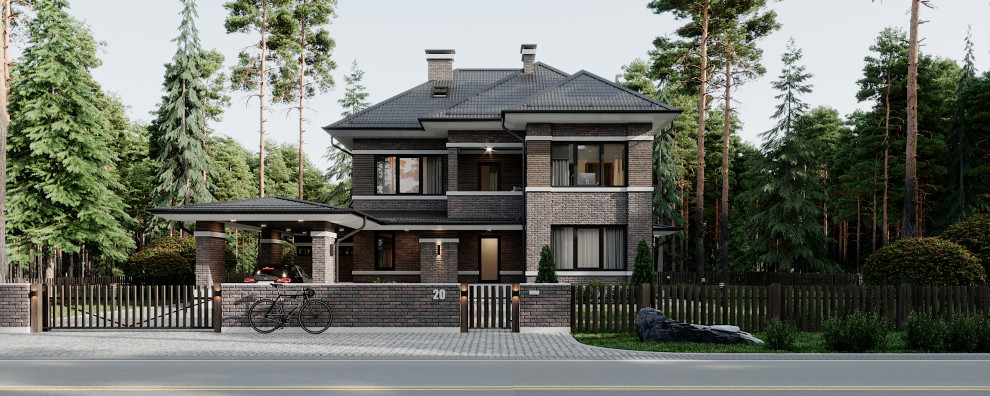 Проект фасада загородного дома в Санкт-Петербурге.