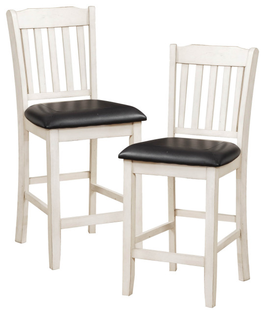 Lexicon Counter Height Dining Chair, Set Of 2 White Wash And Dark