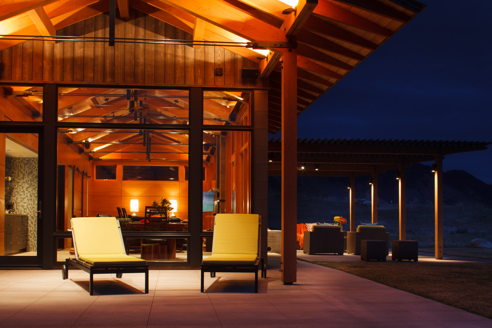 Inspiration for a contemporary deck in Other with a pergola.