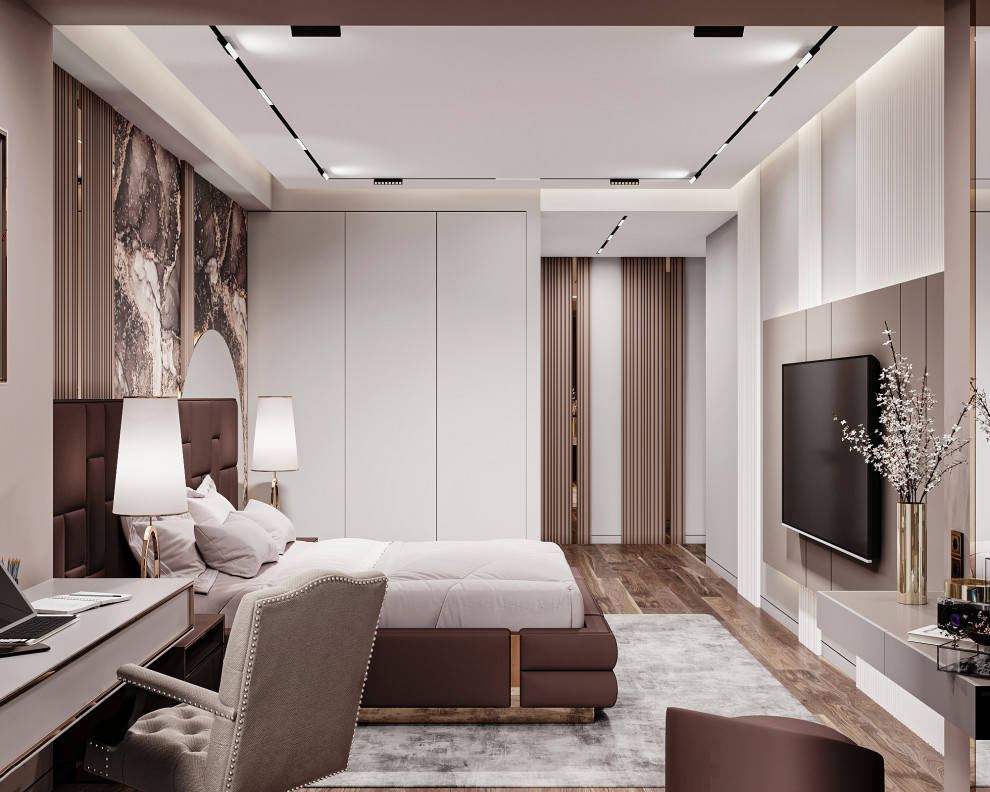 спальня с рабочим местом