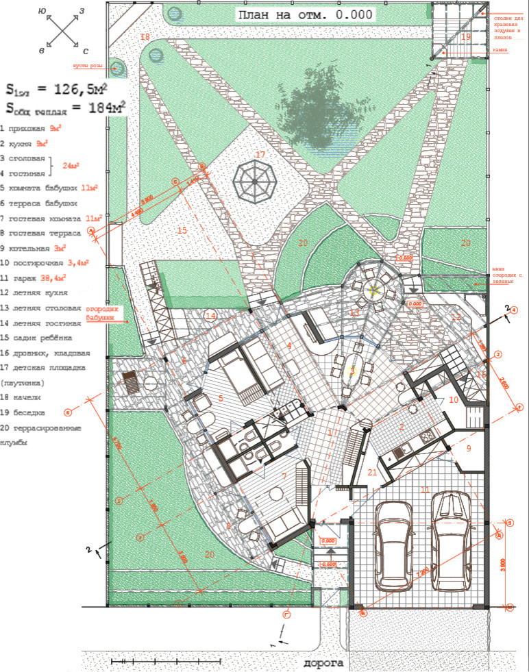 Дом в Магнитогорске. План на отм.0.00