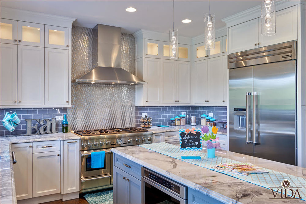 Transitional u-shaped kitchen photo in Chicago