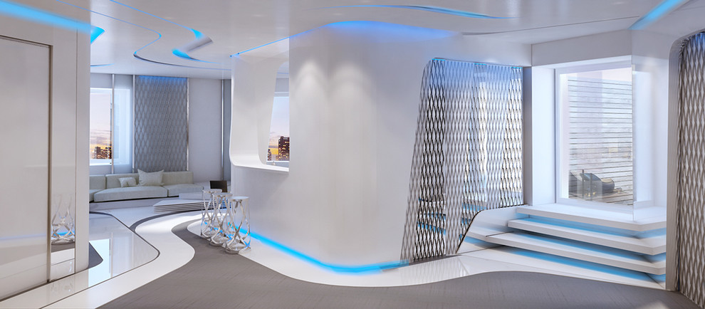 Интерьер квартиры в космическом стиле / Авиагородок (Санкт-Петербург)