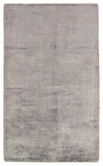 Gray Long Rug Gray Color Hand Knotted Modern Rug 3'x5' - Contemporary - Area Rugs ...