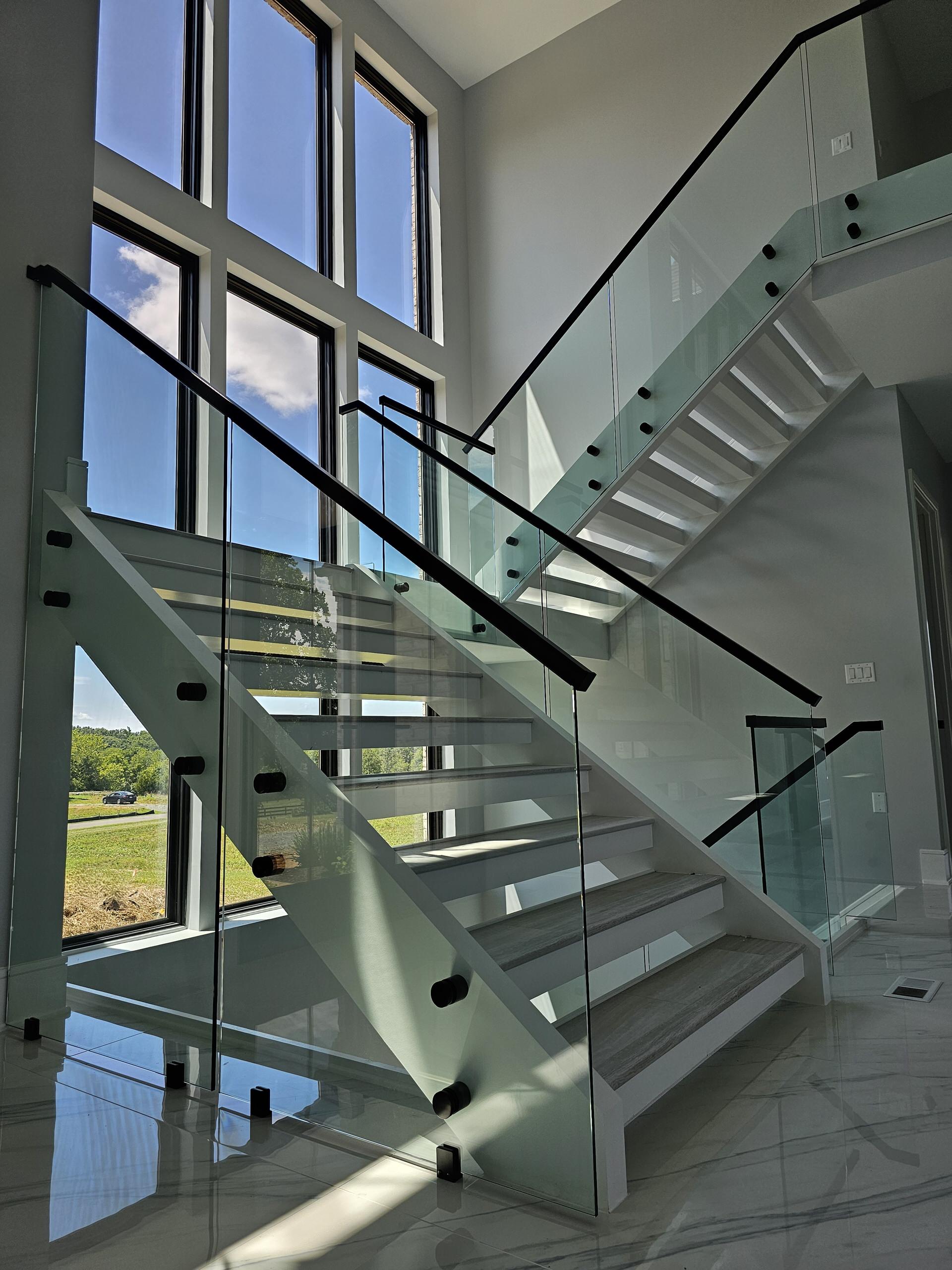 125_Modern Open Rise Stair with Glass Balustrade, Aldie, VA 20105