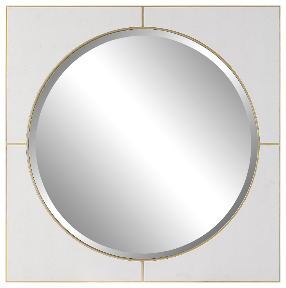 Cyprus White Square Mirror Transitional Wall Mirrors by Ownax Houzz