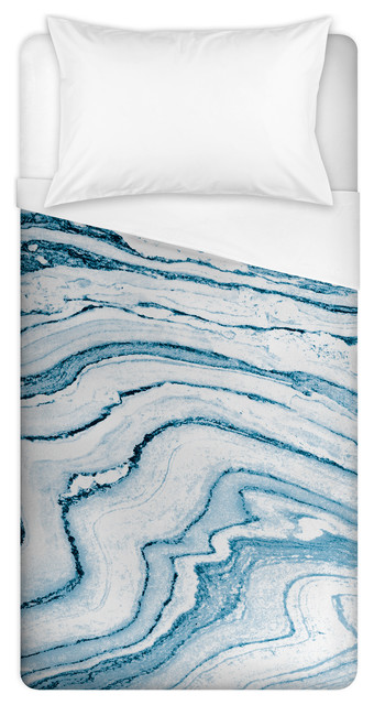 Blue Marble Duvet Cover Contemporary, Blue And White Marble Duvet Cover