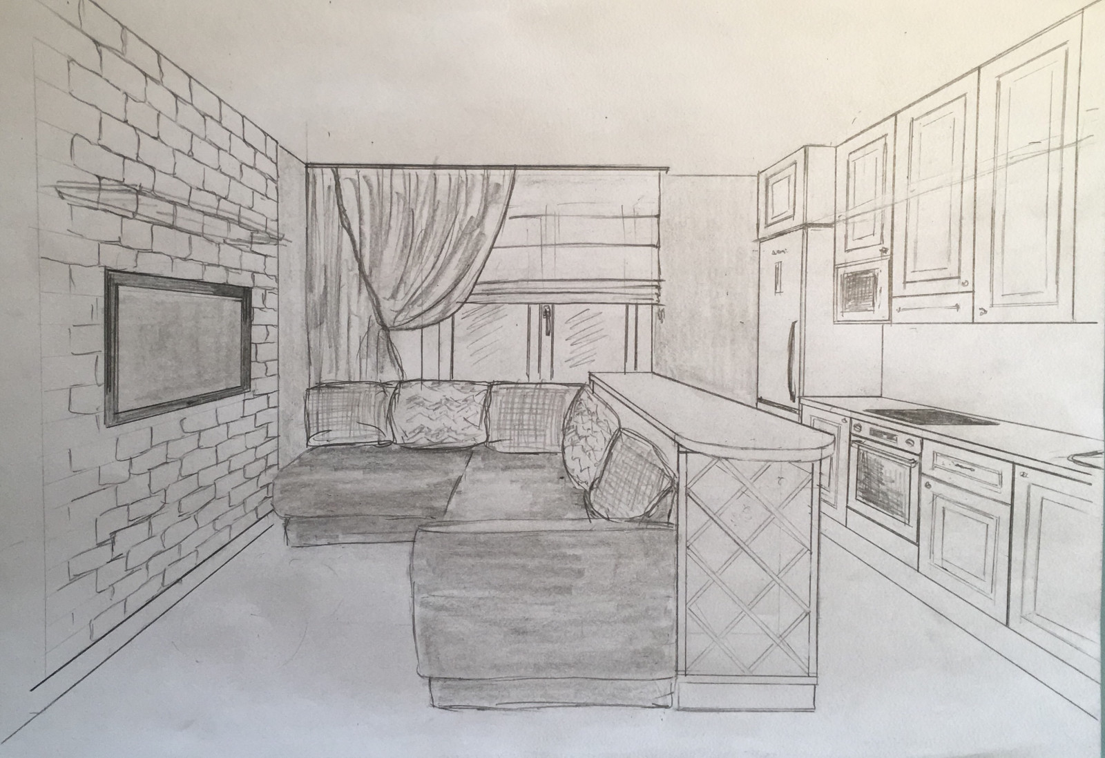 Кухня с барной стойкой. Кемерово, Московский пр-т, 8к1