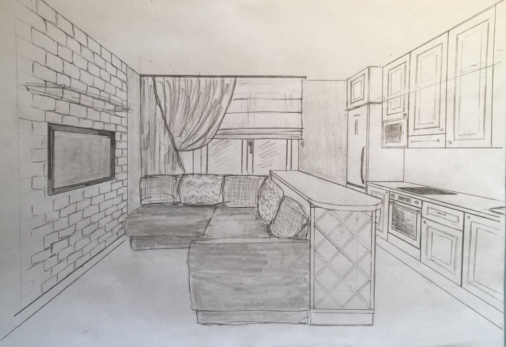 Кухня с барной стойкой. Кемерово, Московский пр-т, 8к1