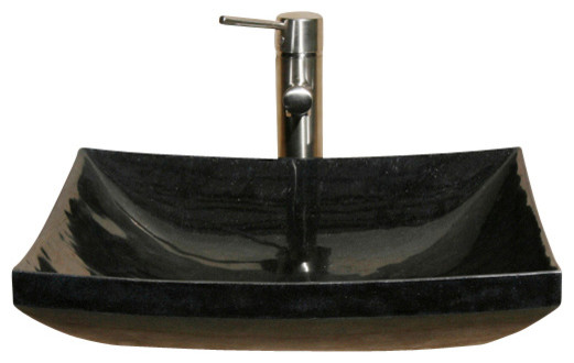 V-VZ1816 Black Granite Polished Vessel Sink