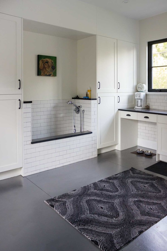 Inspiration for a contemporary laundry room in Denver.