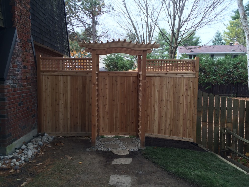 toungue & groove Cedar fence with 6 x 6 posts