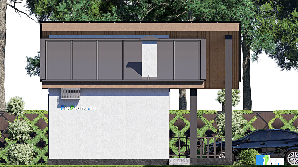 Проект одноэтажного дома 8х7м S42м2 F-17972