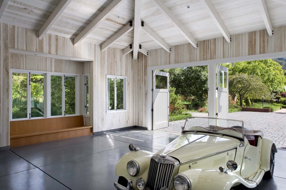 This is an example of a transitional two-car garage in San Francisco.