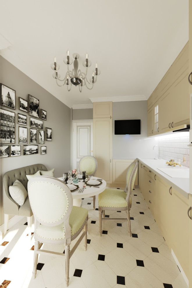 Кухня в нежных тонах