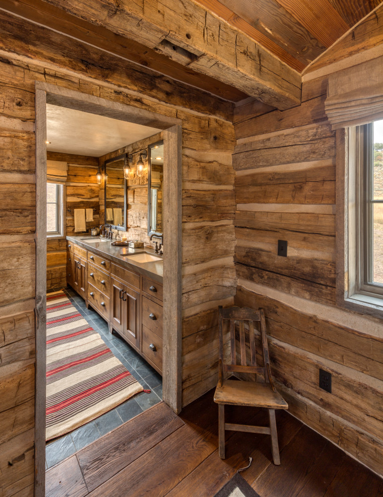 Example of a mountain style bathroom design in Denver