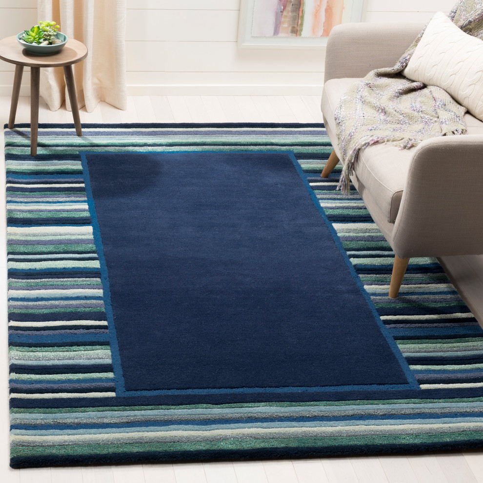 Safavieh Martha Stewart Striped Border Rug, Wrought Iron, 8'x10 ...