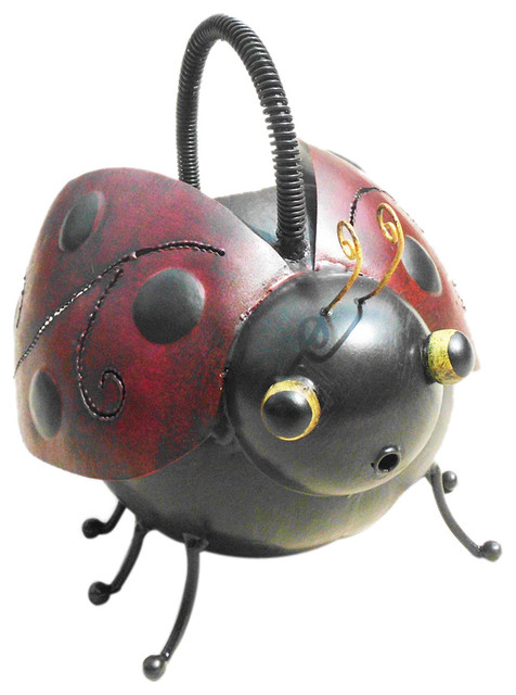 Garden Decorative Iron Ladybug Watering Can