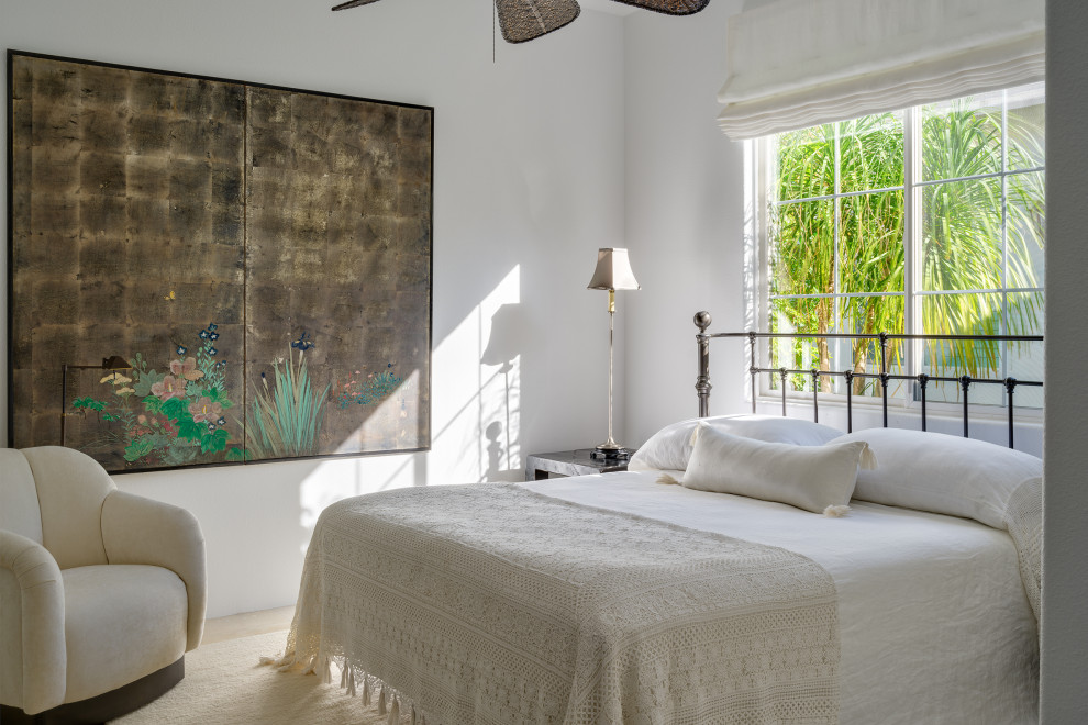 Bedroom - tropical bedroom idea in Santa Barbara