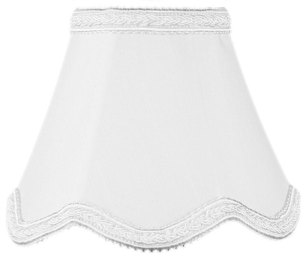 Down  Scallop Stretch Clip-on Candelabra Lampshade, White