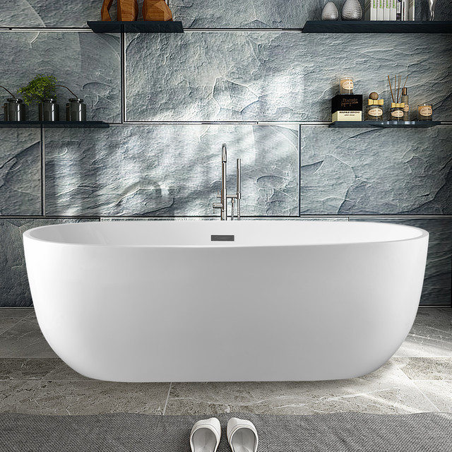 Vanity Art Freestanding Acrylic Soaking Bathtub 59 X29 X23