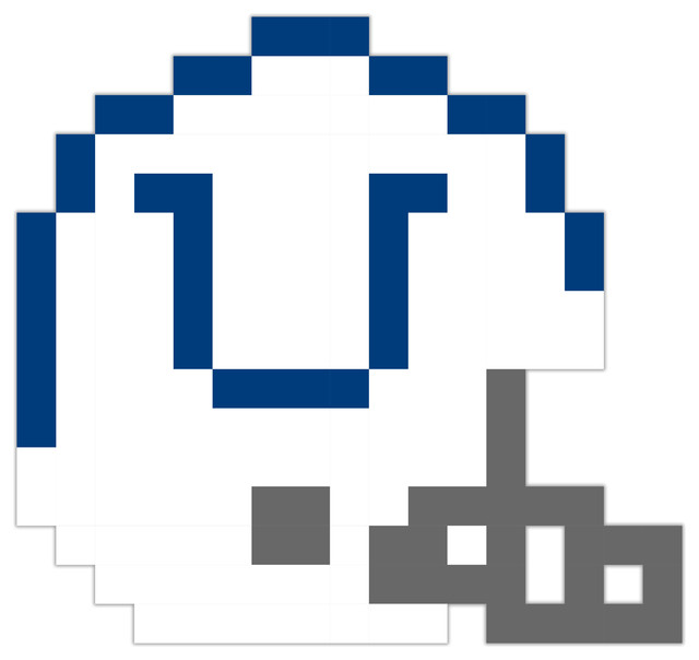 Indianapolis Colts Football Helmet Pixel Art Vinyl 12"x12