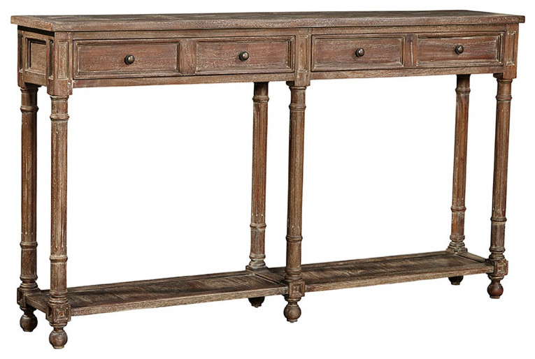 narrow mahogany console table