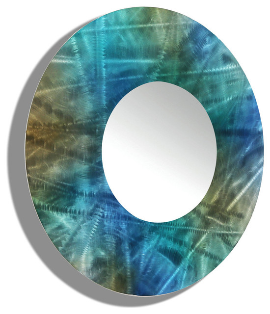 Turquoise Wall Mirror large round wall mirror - contemporary blue and green mirror Turquoise Wall Mirror large round wall mirror - contemporary blue and green mirror