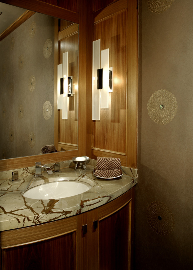 This is an example of a modern powder room in Miami.