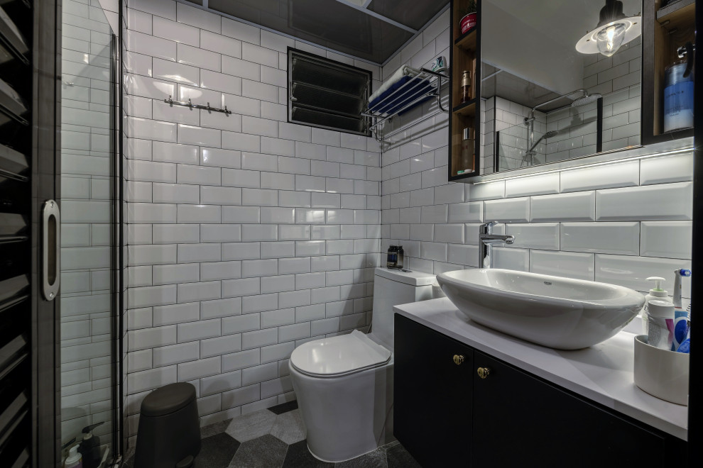 Design ideas for an industrial bathroom in Singapore.