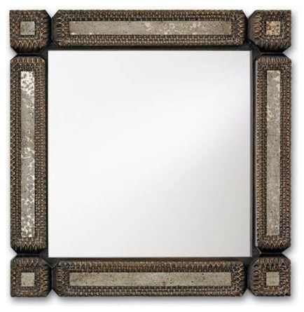 Tramp Art Mirror, Square by Currey and Company