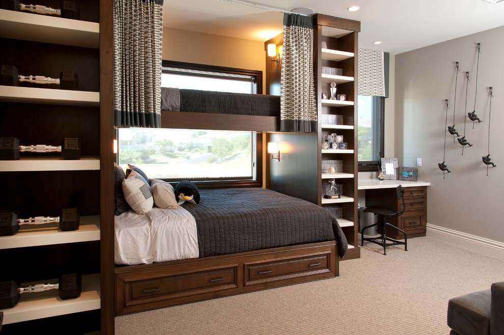 Robeson Design Guys Bedroom Storage Ideas Built In Storage - Transitional kids' room photo in San Diego