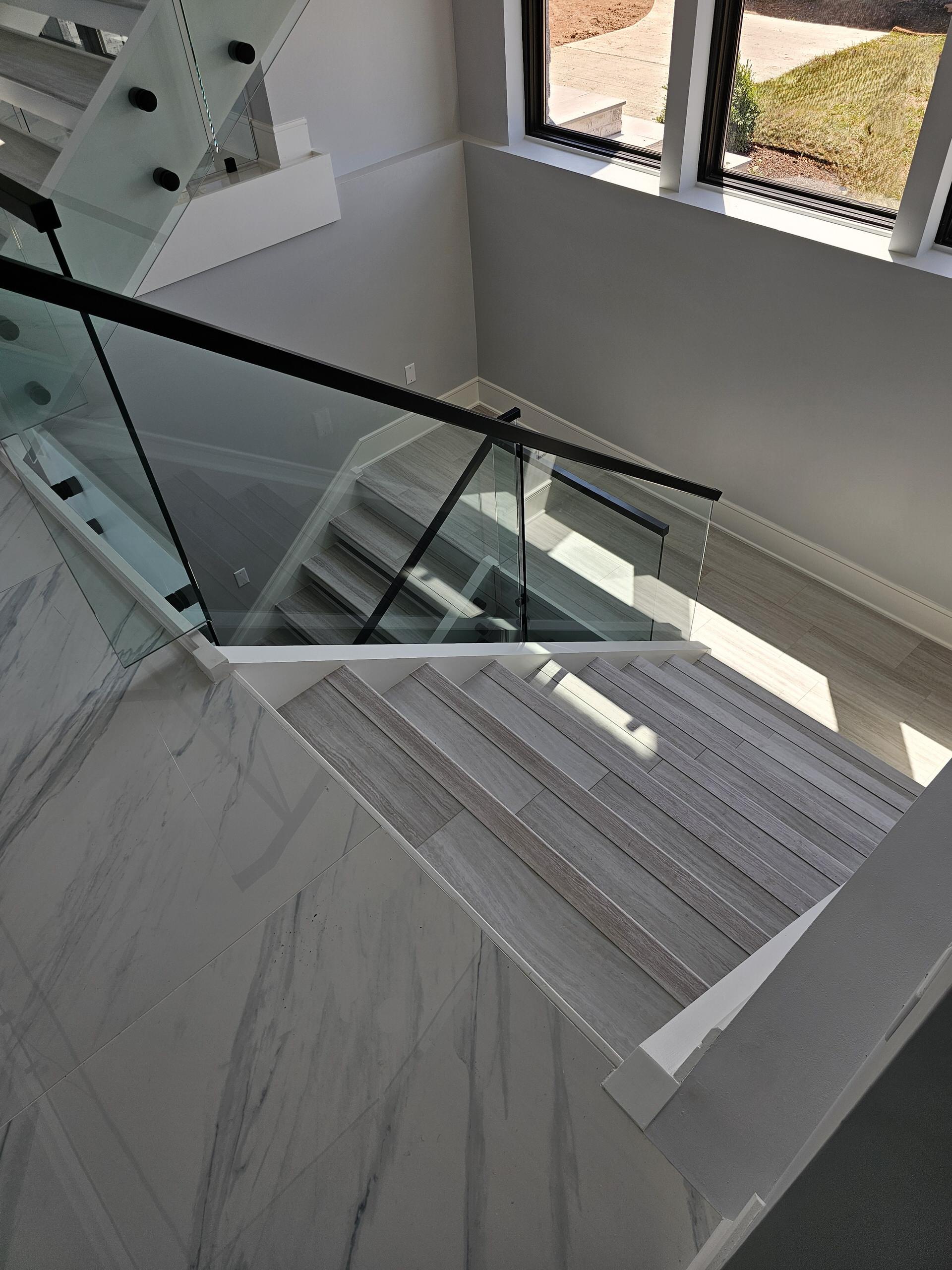 125_Modern Open Rise Stair with Glass Balustrade, Aldie, VA 20105
