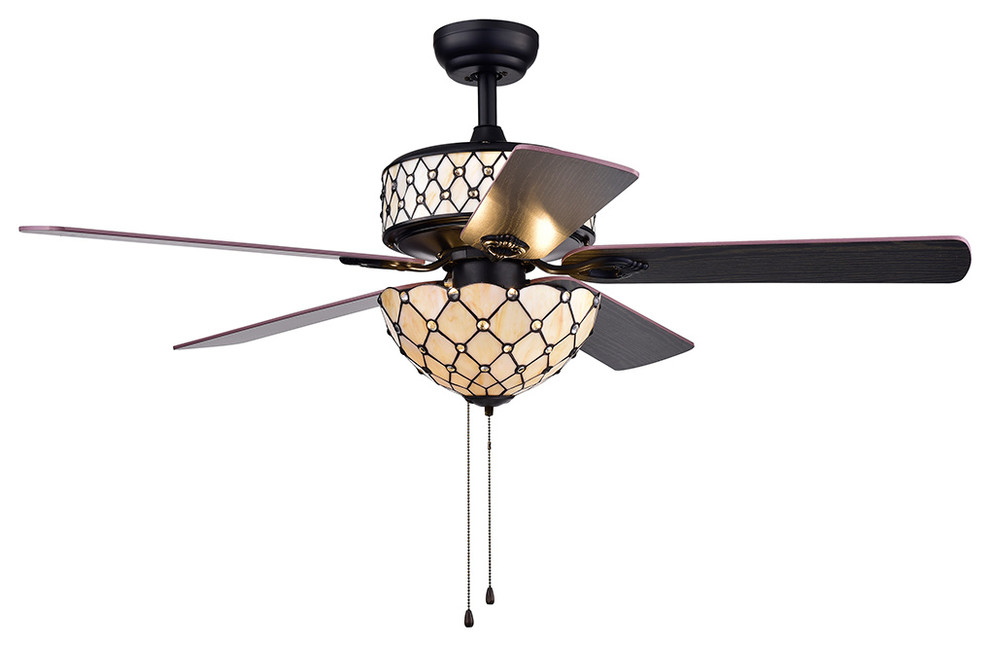 Tohva 6 Light Ivory 5 Blade 52, Victorian Style Ceiling Fans With Lights