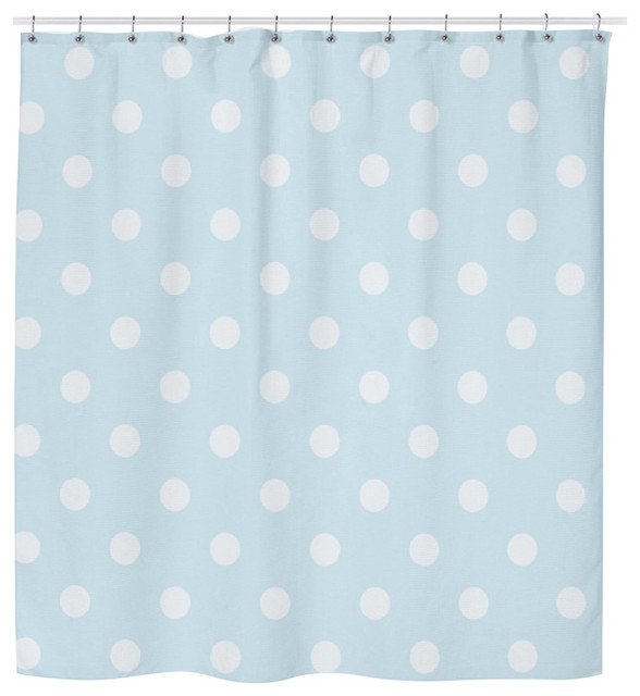 Blue Polka Dot Shower Curtain, Multicolor Polka Dot Shower Curtain