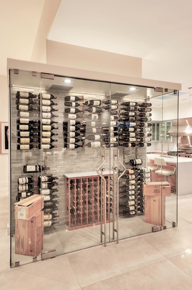 Contemporary wine cellar in Phoenix.