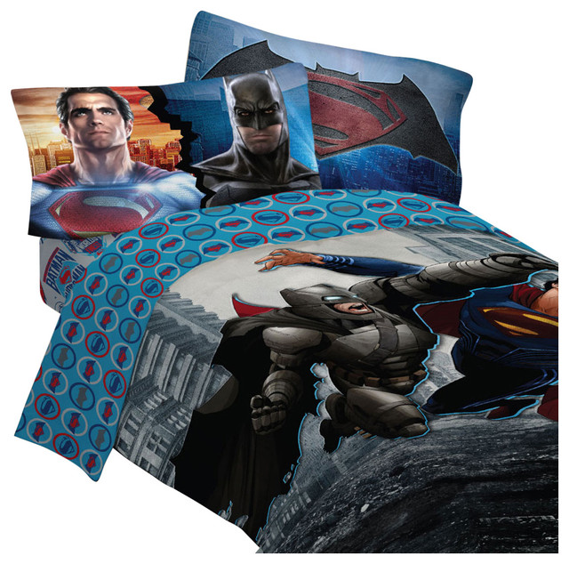 Batman Superman Bedding Set Finest Heroes Comforter Sheets