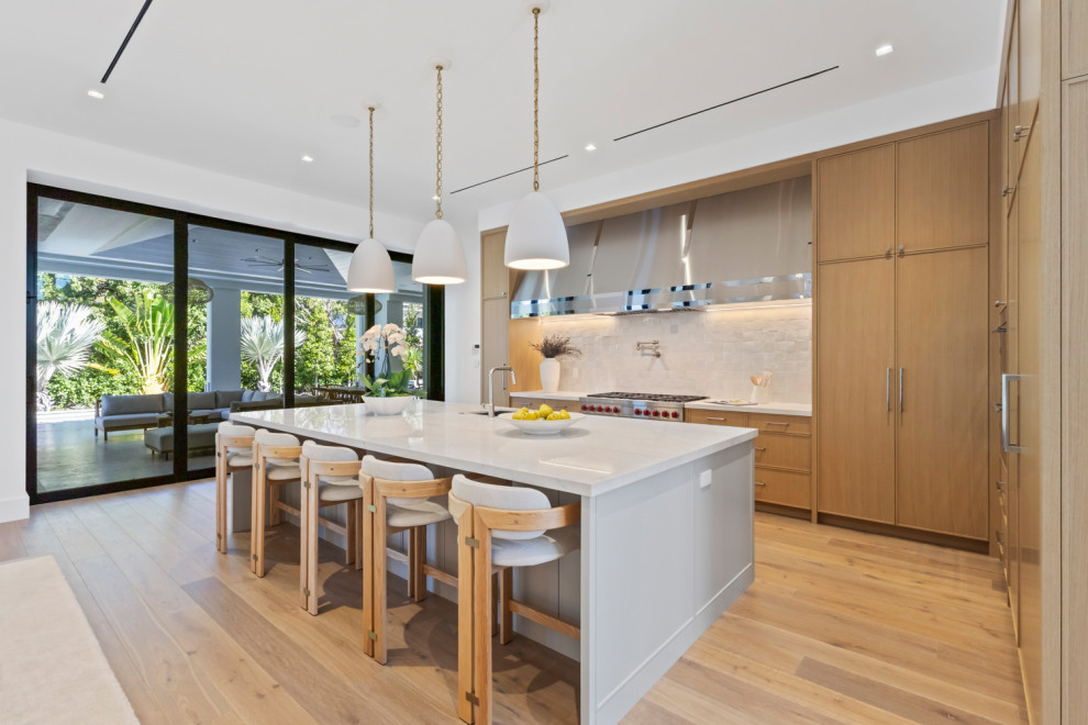 Example of a transitional kitchen design in Miami