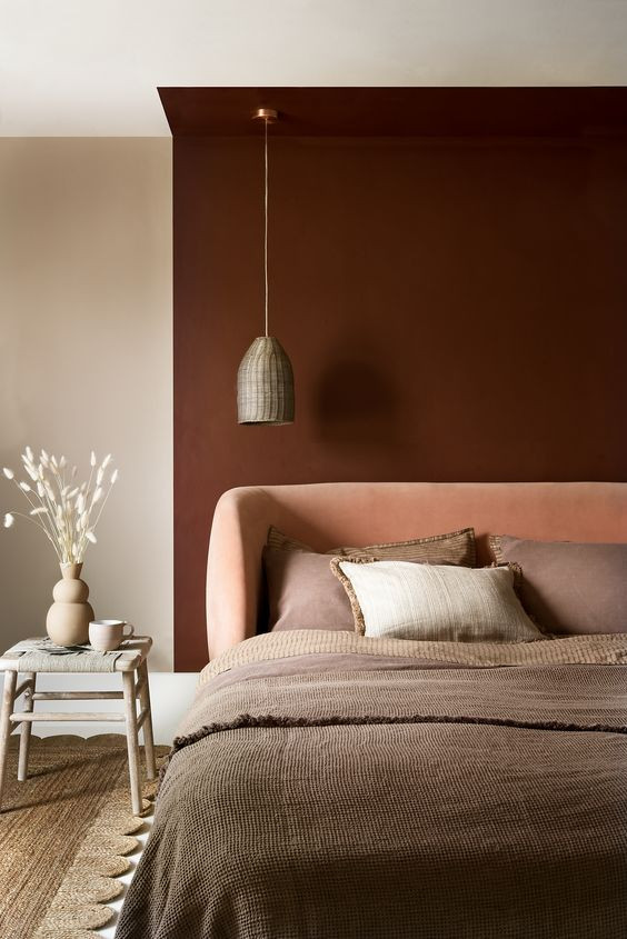 Dormitorio chocolate y rosa