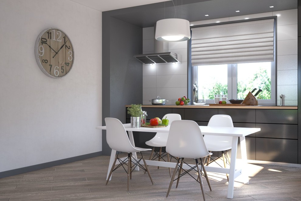 Гостиная с кухней и обеденной зоной