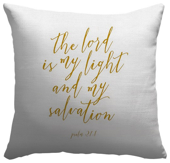 16x16 Multicolor A Bible Verse MSTravel The Scripture of the Lord Psalm 27 Throw Pillow 