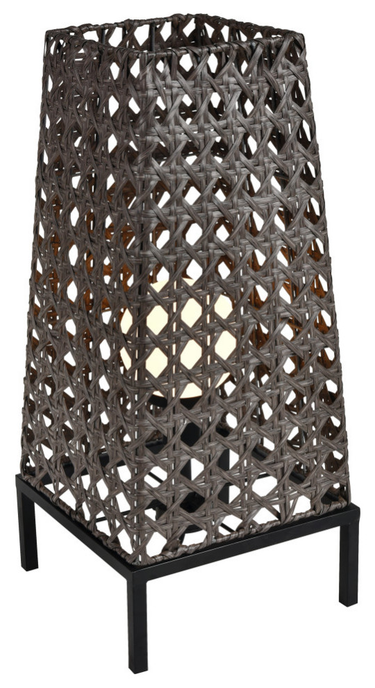 Elk Home Carus 16" Transitional Rattan Outdoor Table Lamp in Brown/Black