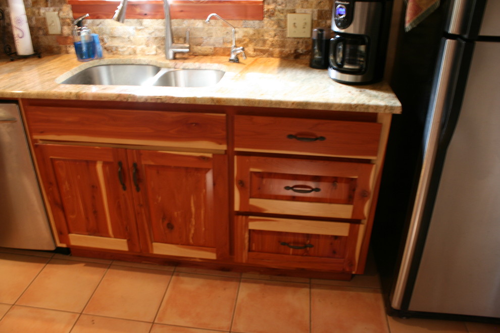 Inspiration for a rustic kitchen remodel in Austin