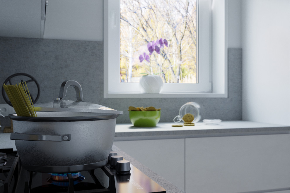 Частный дом «серые оттенки минимализма с современной классикой»