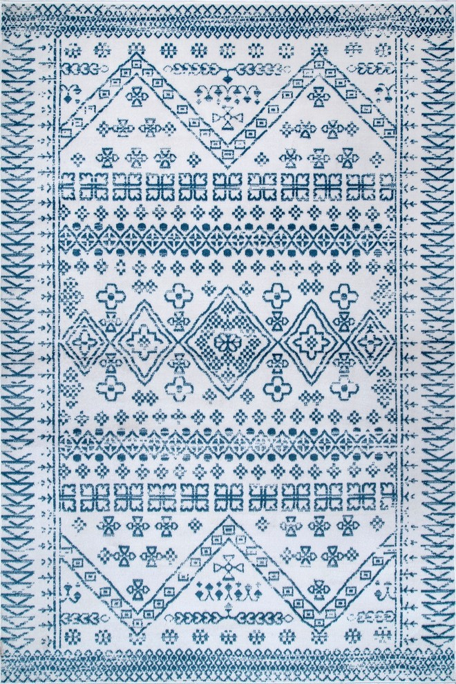 nuLOOM Frances Transitional Vintage Area Rug, Blue, 8'x10'