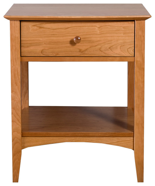 Traditional 1 Drawer Nightstand Natural Cherry Transitional Nightstands And Bedside Tables By Vermont Made Furniture