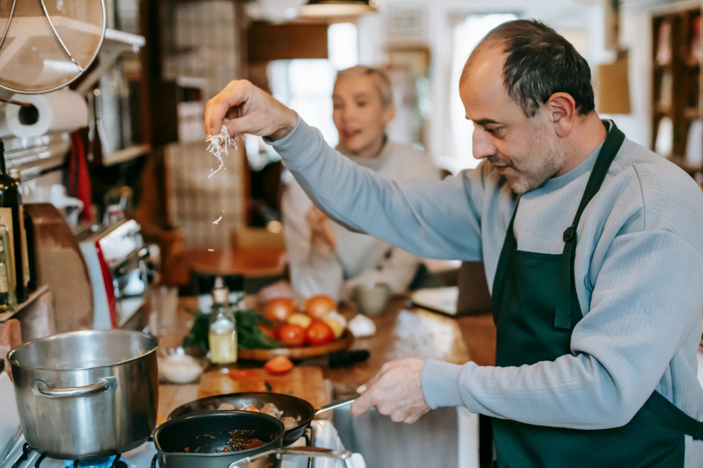 man cooking